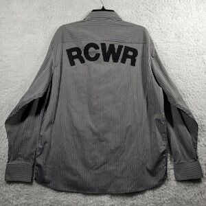 Rocawear Mens XL Striped Long Sleeve Button Down Shirt RCWR Logo
